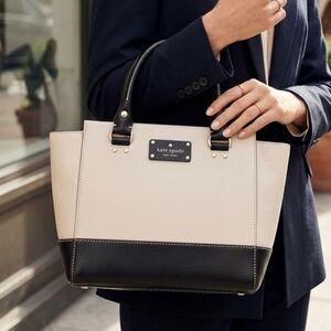 Kate Spade Black and Cream Tote with Wallet